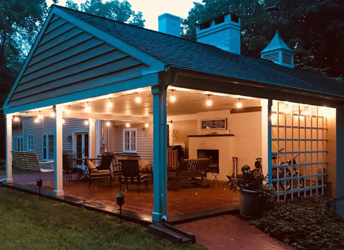 24Ft Plug-In LED Outdoor String Lights Waterproof Dimmable 2W Vintage Edison Bulbs