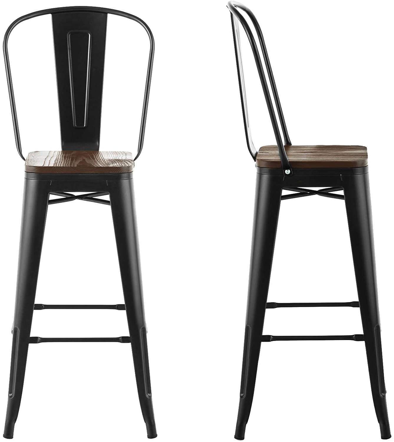 BAR STOOLS with backs 30" high - 4 Pack