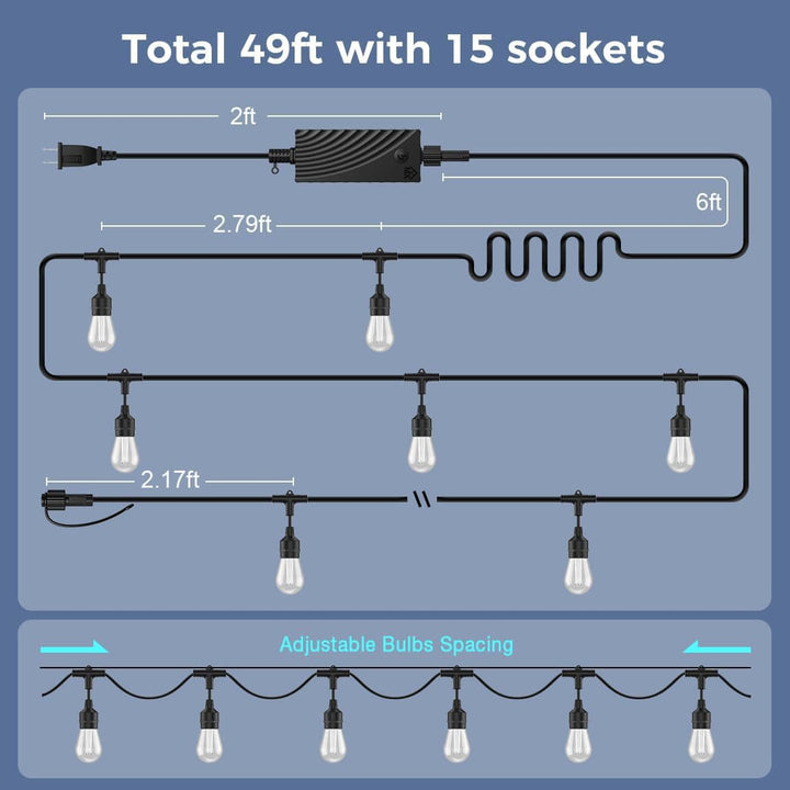 Diagram of a black light fixture with adjustable bulbs spacing on a blue background