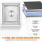 Drop-in Ice Chest, Stainless Steel Commercial Ice Bin with Cover, 40 qt Outdoor Kitchen Ice Bar, Drain-Pipe and Drain Plug Included