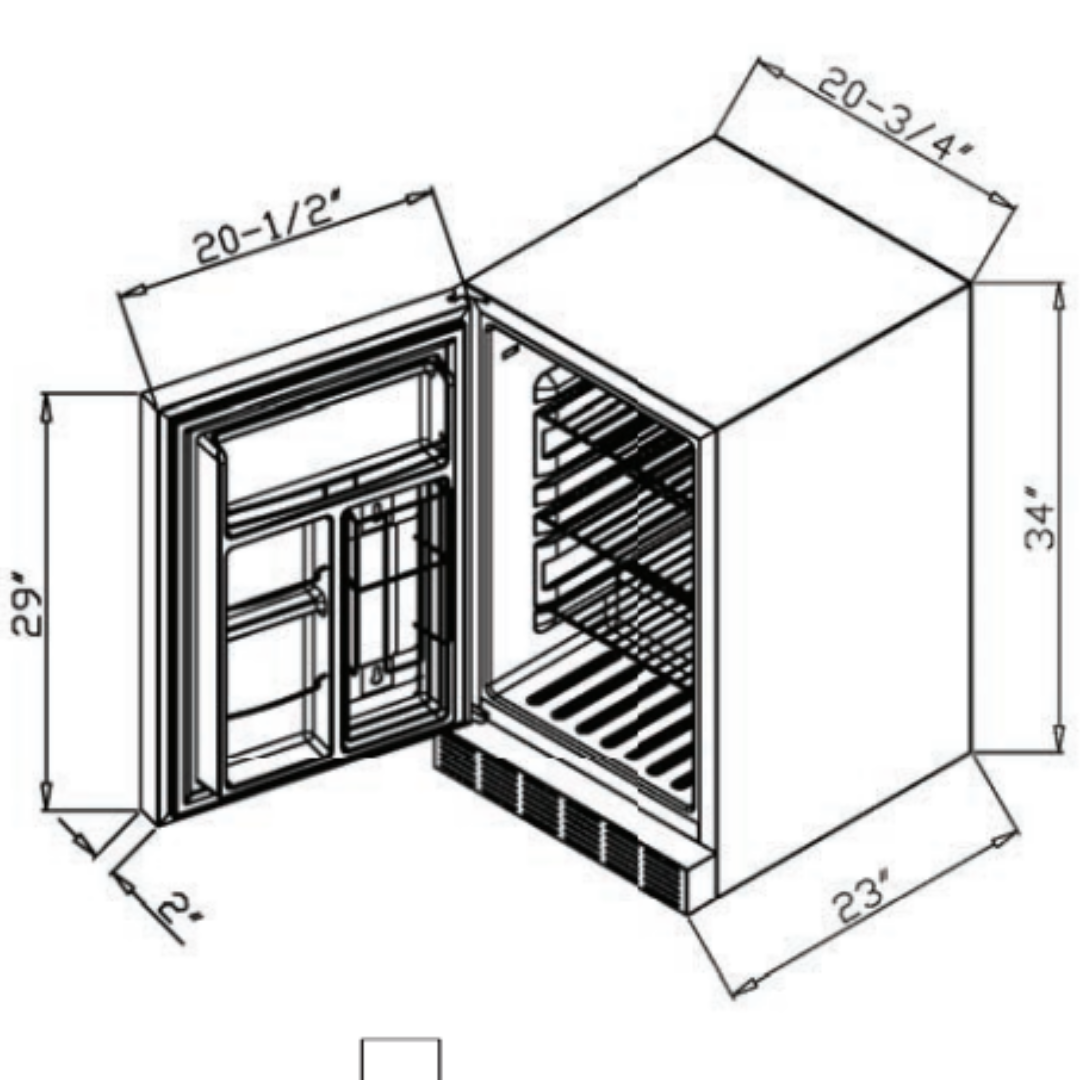 21" COYOTE Outdoor Refrigerator Right/Left Hinge - CBIR-R/L - Taverns-To-Go