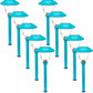 10 Pack Solar Pathway LED Lights Outdoor-Stainless Steel (Turquoise)
