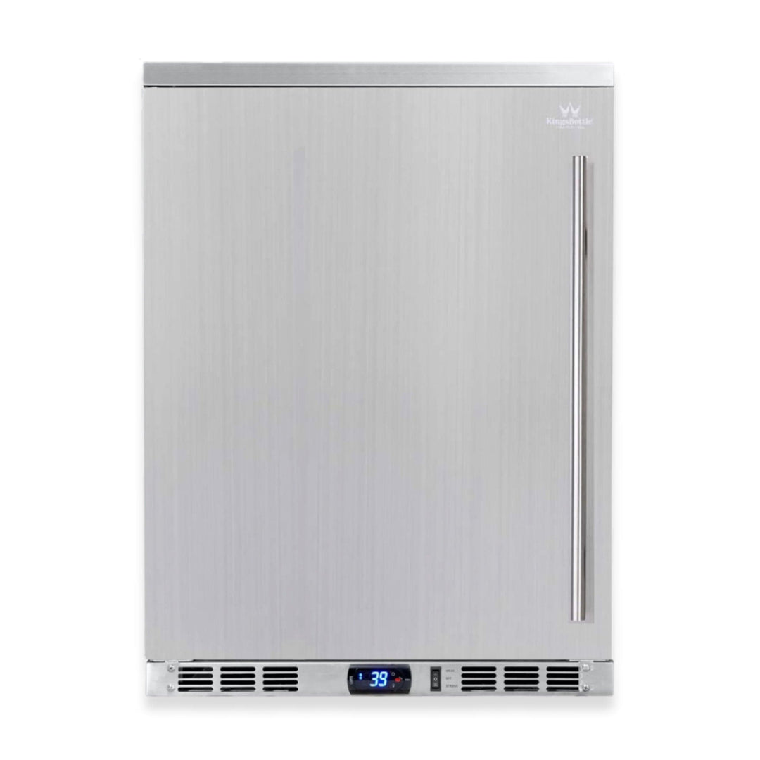 24" KINGS BOTTLE Outdoor Beverage Refrigerator with Solid Stainless Steel Door