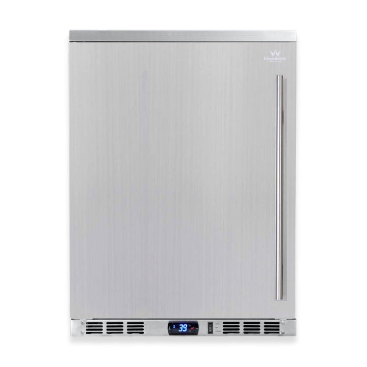 24" KINGS BOTTLE Outdoor Beverage Refrigerator with Solid Stainless Steel Door
