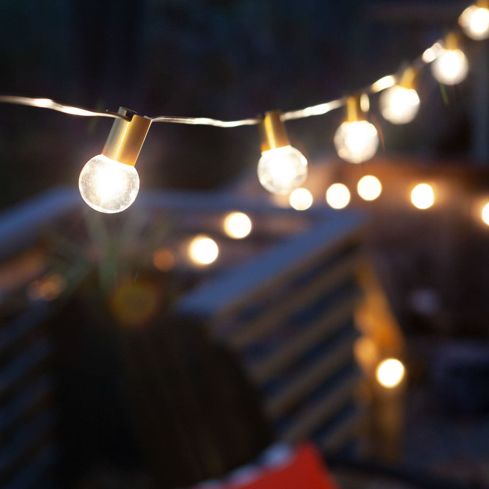 String lights with a blurred background