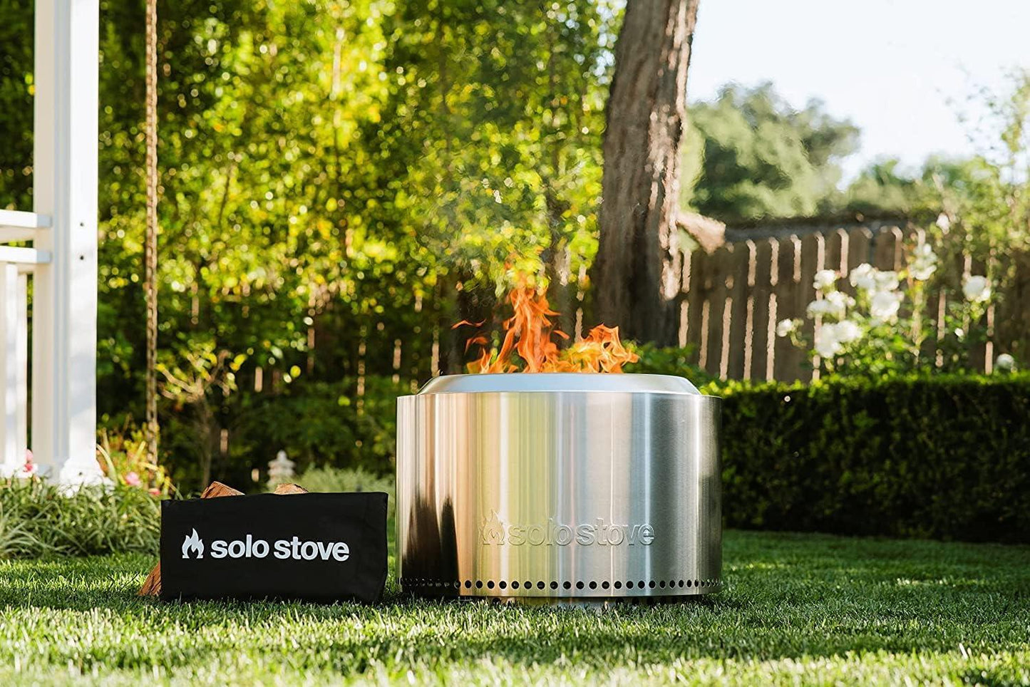 Solo Stove Bundle - Ranger/Bonfire/Yukon/Canyon 2.0 with Stand, Smokeless Fire Pit | Wood Burning Fireplaces with Removable Ash Pan, Portable Outdoor Firepit - Ideal for Camping & Outdoor Spaces, Stainless Steel