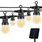 27 Ft Solar LED Outdoor String Lights – 1W Retro Edison Globe Bulbs Waterproof
