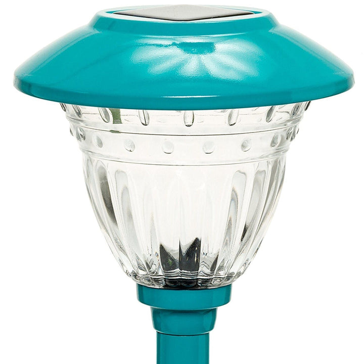 10 Pack Solar Pathway LED Lights Outdoor-Stainless Steel (Turquoise) - Taverns To Go