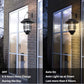 2 Pack Solar Hanging Lanterns, Wall/Porch Lights 15 Lumen Heavy Glass & Stainless