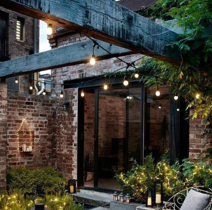 27F Solar Powered String Lights Waterproof LED Hanging Edison Bulb Lights with 12 Bulbs