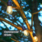 24Ft Plug-In LED Outdoor String Lights Waterproof Dimmable 2W Vintage Edison Bulbs