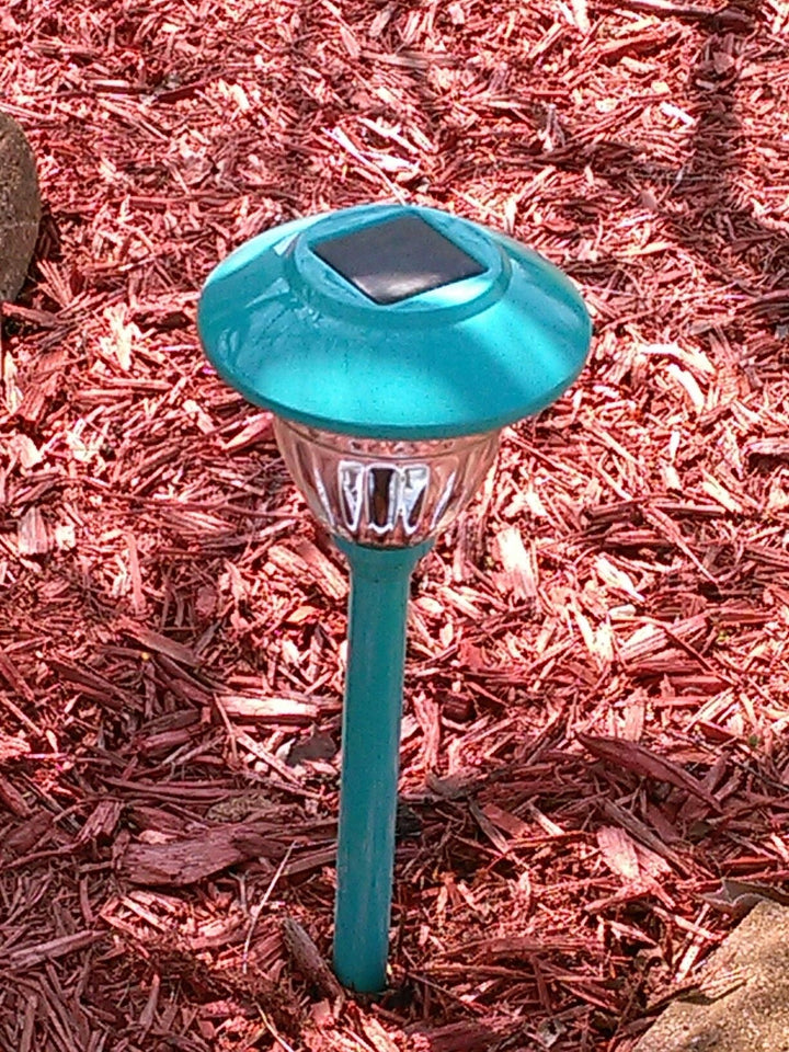 10 Pack Solar Pathway LED Lights Outdoor-Stainless Steel (Turquoise) - Taverns To Go