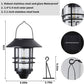 2 Pack Solar Hanging Lanterns, Wall/Porch Lights 15 Lumen Heavy Glass & Stainless