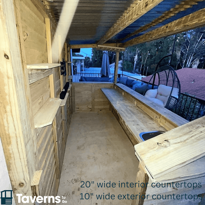 Upgrade interior countertop to 20" wide in lieu of 10" - Taverns-To-Go