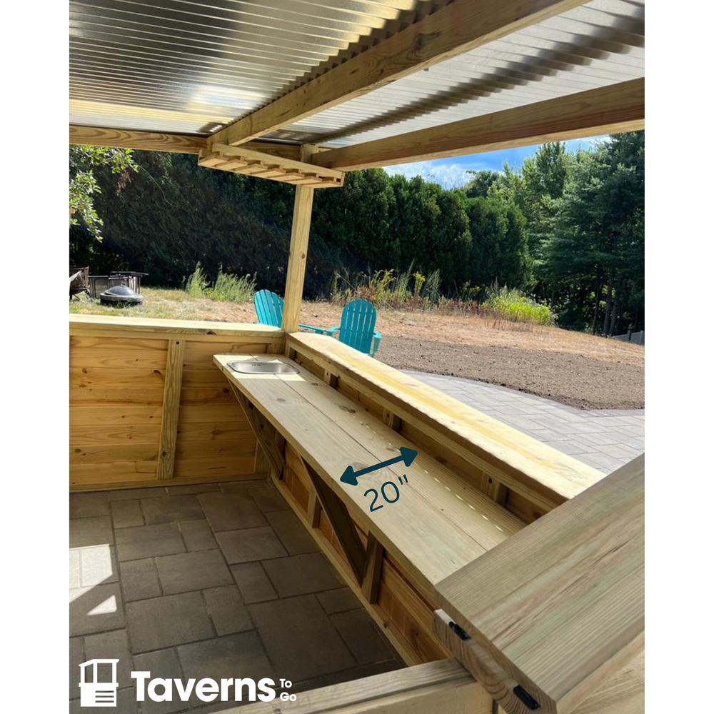 Upgrade interior countertop to 20" wide in lieu of 10" - Taverns-To-Go