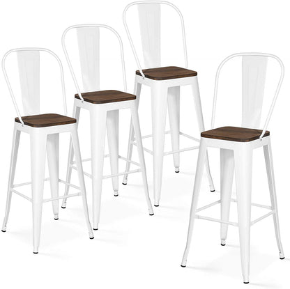 BAR STOOLS with backs 30" high - 4 Pack